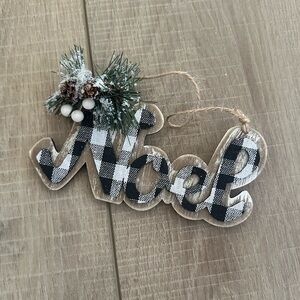 Hobby Lobby Buffalo Check Noel Ornament